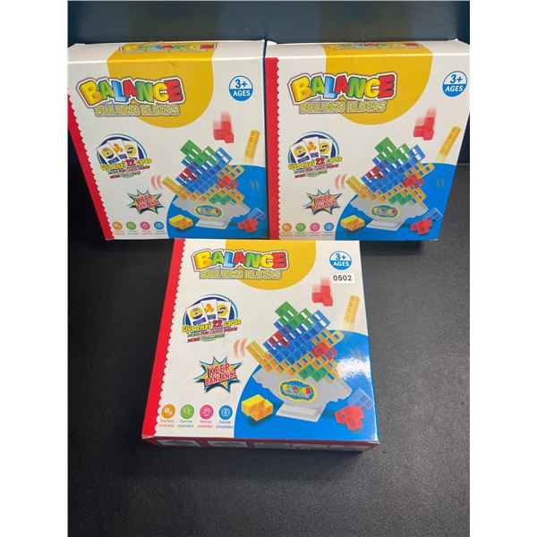 3 Balance Building Blocks/Tetra Tower Toy Play Sets - 48pcs Each - Brand New