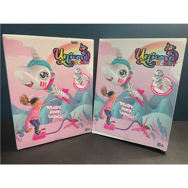 2 Unicorn Rocket/Stomping Launching Unicorn Toy Play Sets - Brand New