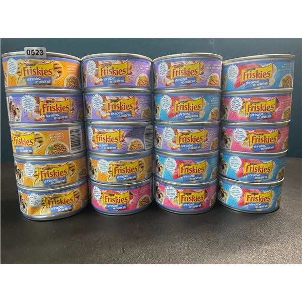 20 Tins of Purina Friskies Shredded Wet Cat Food - Assorted Flavors - New