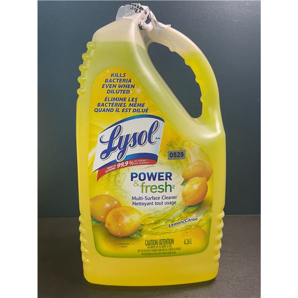 1 Large Jug of Lysol Power & Fresh Multi-Surface Cleaner - Lemon Scent - 4.26L - New Sealed