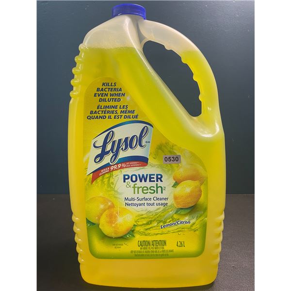 1 Large Jug of Lysol Power & Fresh Multi-Surface Cleaner - Lemon Scent - 4.26L - New Sealed