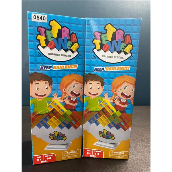 2 Tetra Tower Balance Blocks Toy Play Sets - New