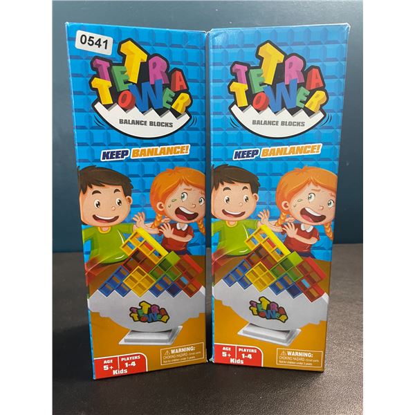 2 Tetra Tower Balance Blocks Toy Play Sets - New