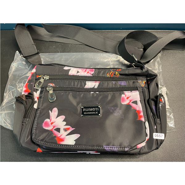 1 Women's Floral Shoulder Handbag/Crossbody Bag - 11 inch - Brand New
