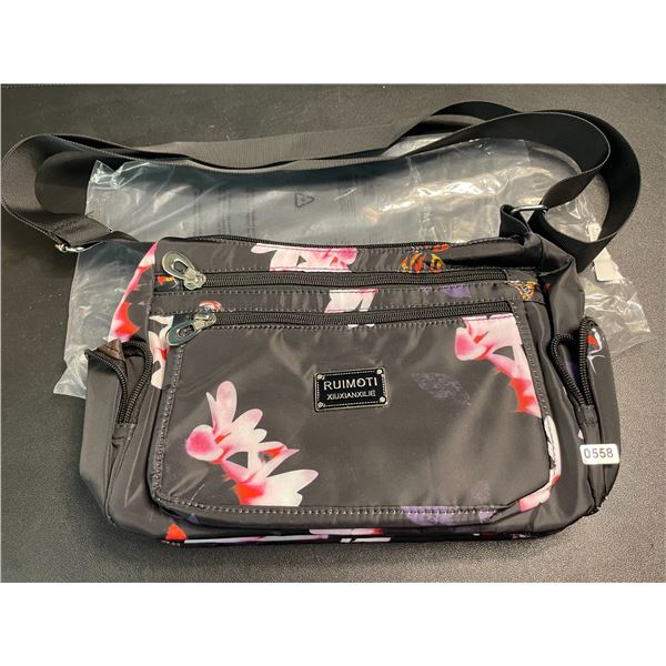 1 Women's Floral Shoulder Handbag/Crossbody Bag - 11 inch - Brand New