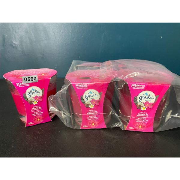 5 Glade Exotic Tropical Blossoms Scented Single-Wick Candles - Brand New