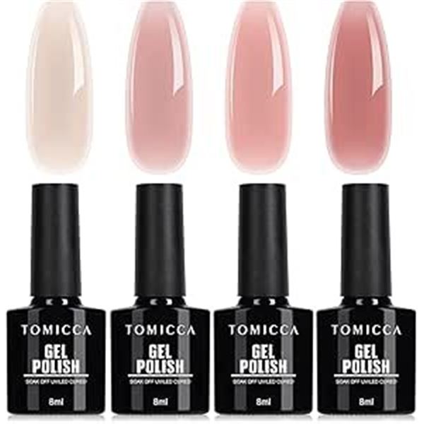 4 Tomicca UV/LED Gel Polish Kits - Jelly Pinks - 4 Polishes Per Box/16 Total - Brand New!