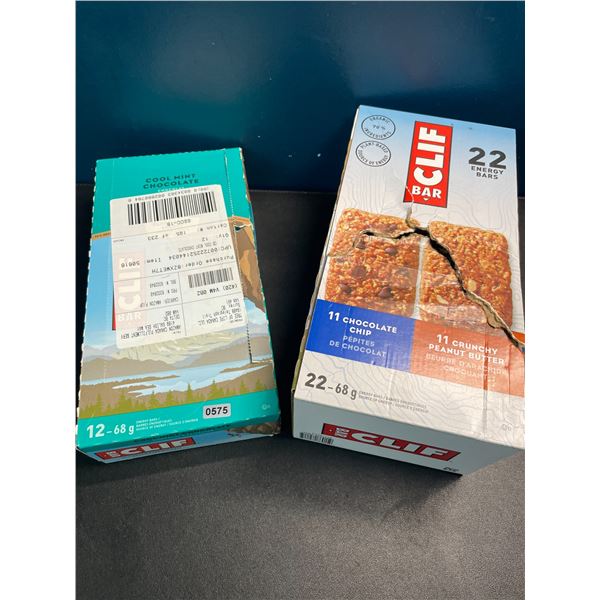 2 Boxes of Clif Energy Bars - Cool Mint (12pcs) & Chocolate Chip/Peanut Butter (22pcs)
