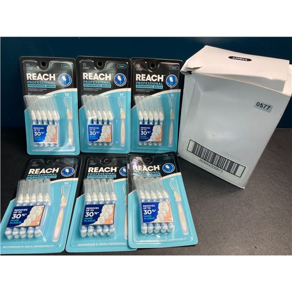 1 Box of Reach Professional Interdental Cleaners/Brushes - 6 Packs (10 Per Pack) -