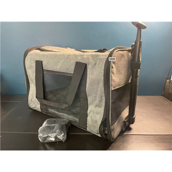 1 Travel/Foldable Pet Carrier with Handle & Wheels - For Cats/Small Dogs - 17 x 11 inch - New