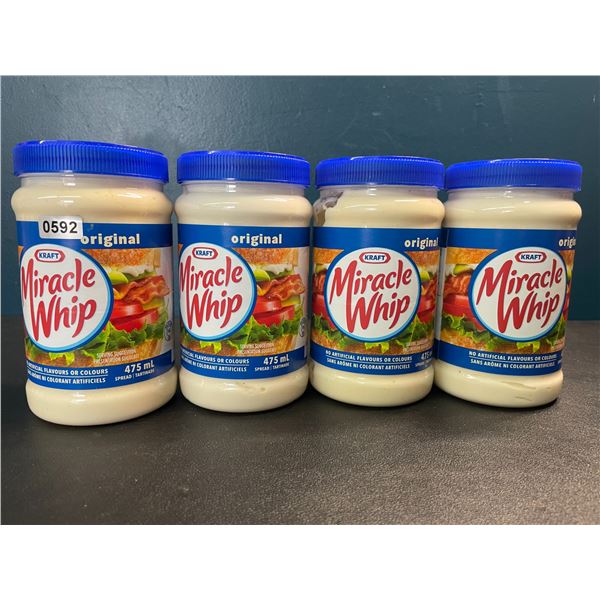 4 Jars of Kraft Miracle Whip Original - 475ml each - New (Exp: Nov 19 2024)