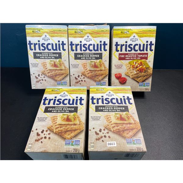5 Boxes of Triscuit Crackers - Assorted Flavors - 200g Each (Exp: MR 2025/Dec 2024)