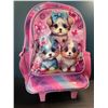 Image 1 : 1 Girls Rolling Backpack/Wheeled Backpack - Puppy Dog Design - 17 inch - Brand New