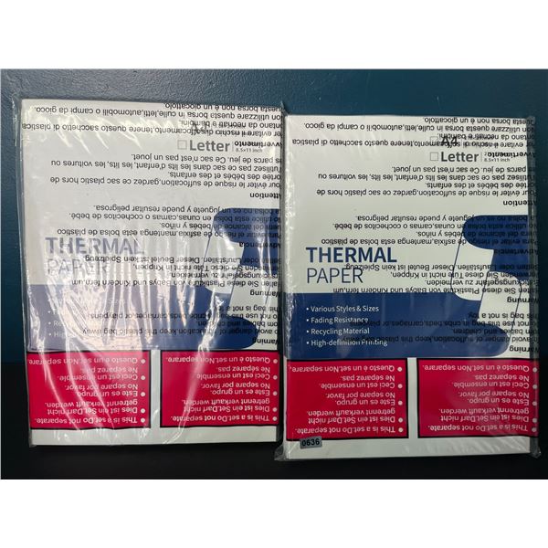 2 Packs of Thermal Paper - Size A4 - (8.5 x 11inch) - Brand New