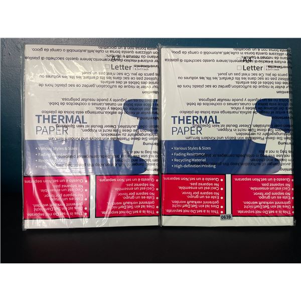 2 Packs of Thermal Paper - Size A4 - (8.5 x 11inch) - Brand New