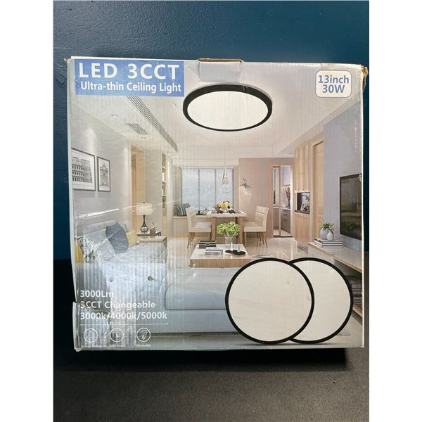 2 Pack of LED 3CCT Ultra-Thin Ceiling Lights (3000lm) - 13 inch Size - Brand New