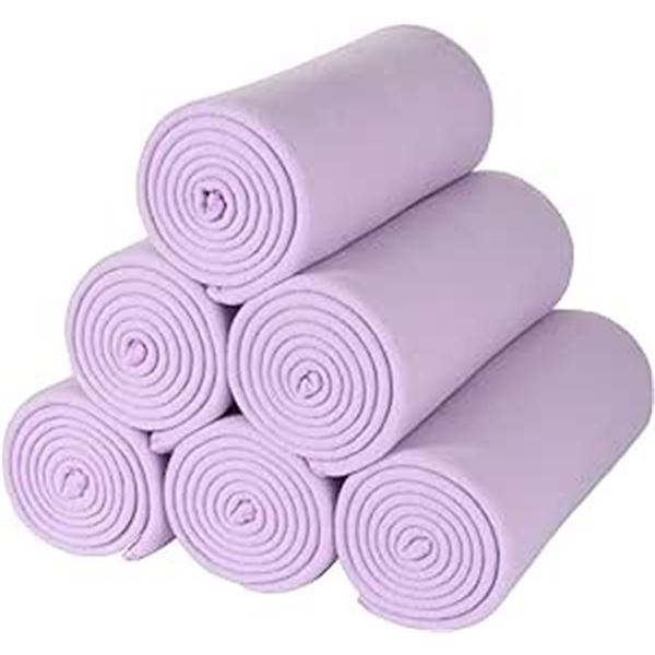 Box of 6 Cozy Polar Fleece Light Purple Throw Blankets - 50 x 60 inch Each - Brand New!