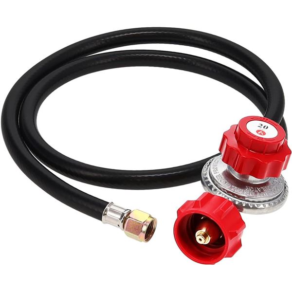 2 GasOne 2109 4FT High Pressure 0-20 PSI Adjustable Regulator Hoses for Propane Tanks - NEW