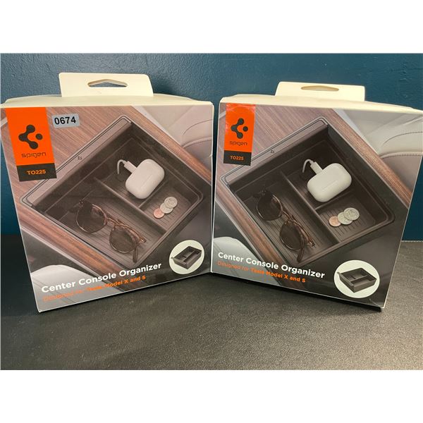 2 Spigen Centre Console Organizers for Tesla Model X & S - Brand New Sealed