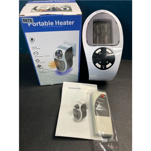 1 Portable Plug-In 500W Personal Space Heater - Brand New!