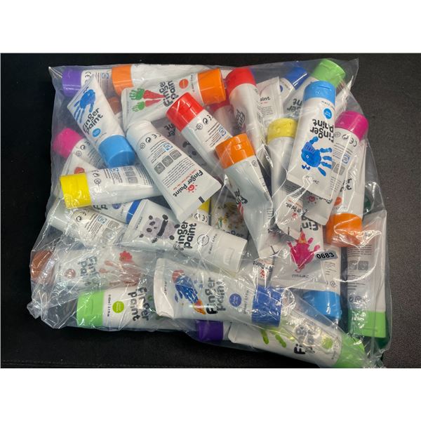 1 Jumbo Bag of Finger Paints for Kids (60ml) - Assorted Colours - New
