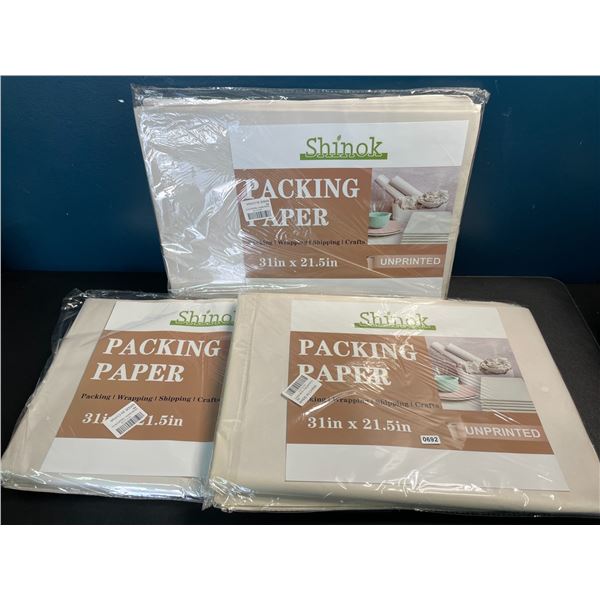 3 Packs of Packing Paper Sheets - Large Size (31" x 21.5") - 50 Sheets Each (2.1lbs) - New