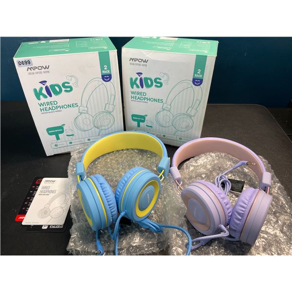 2 Boxes of MPOW Kids Wired Headphones - 2 Per Box/4 Total - Brand New!
