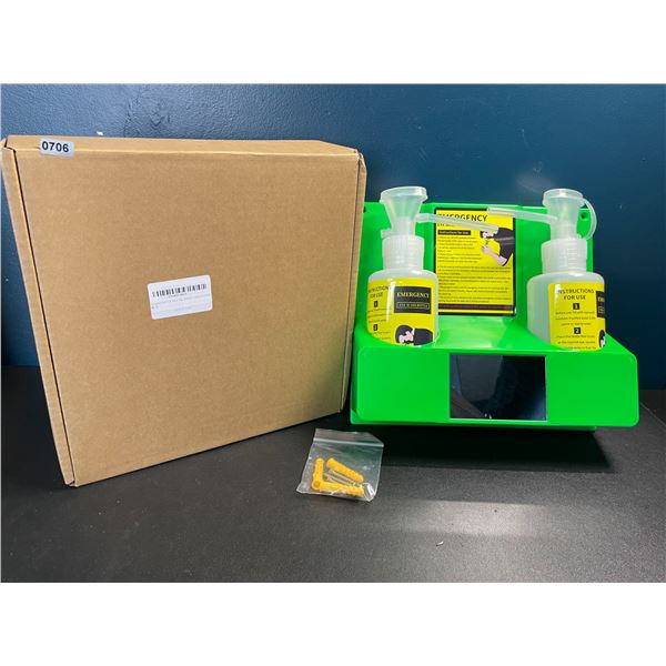 1 Wall-Mountable Emergency Eyewash Station/First Aid Eye-Wash Unit - Brand New