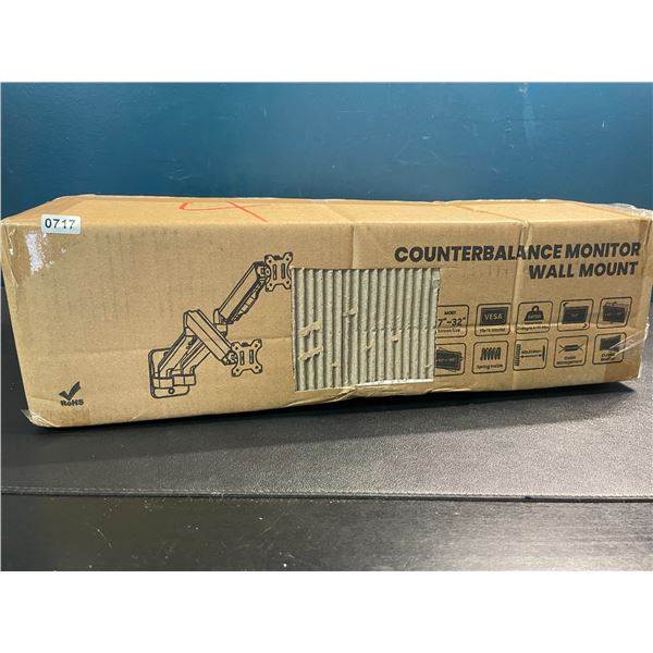 1 Heavy-Duty Counterbalance Monitor Wall Mount (Fits most 17"-32" Monitors) - NEW