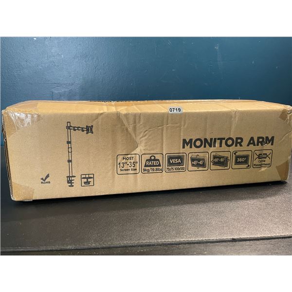 1 Heavy-Duty Monitor Arm - Fits Most 13"-35" Monitors - NEW