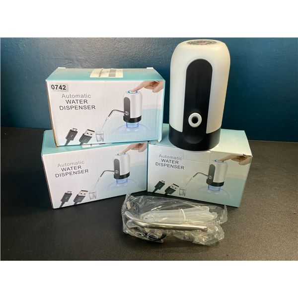 3 Automatic Water Dispensers - Rechargeable One-Touch Water/Drink Dispensers - Brand New!