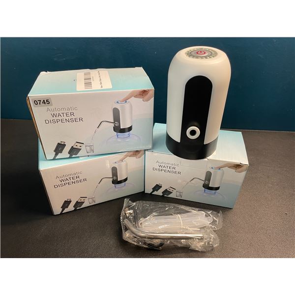3 Automatic Water Dispensers - Rechargeable One-Touch Water/Drink Dispensers - Brand New!