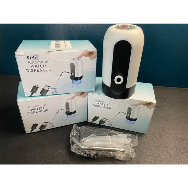 3 Automatic Water Dispensers - Rechargeable One-Touch Water/Drink Dispensers - Brand New!