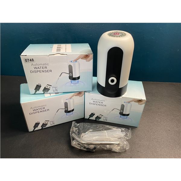 3 Automatic Water Dispensers - Rechargeable One-Touch Water/Drink Dispensers - Brand New!