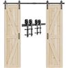 Image 4 : 1 Sliding Barn Door Hardware Kit - 10Ft Double-Sliding Barn Door Hardware Track Kit - NEW