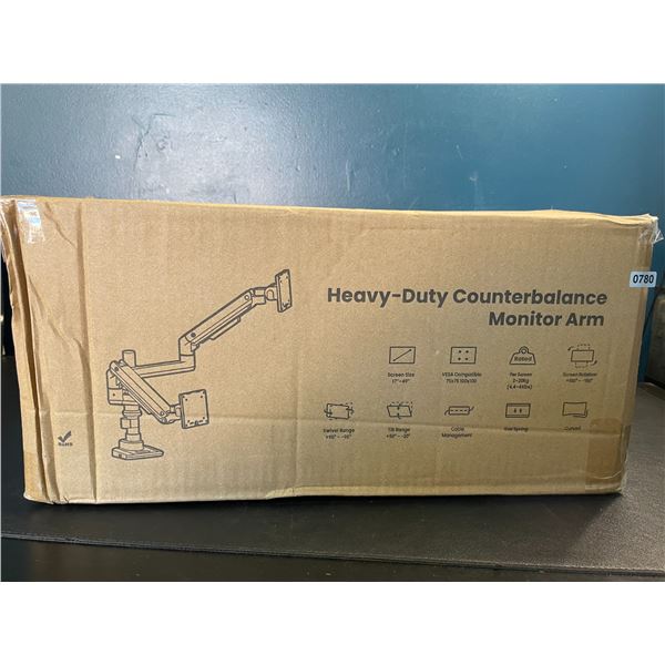 1 Heavy-Duty Dual Monitor Stand for 17-49in Screens (Up to 44lbs) - Gas Spring Dual Monitor Arm