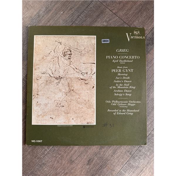 Greig Piano Concerto Vinyl Record