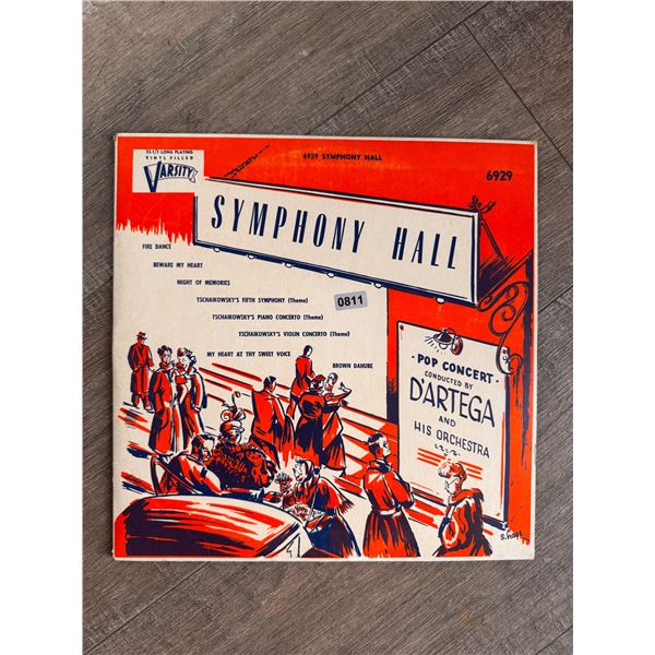 Symphony Hall Conducted by Dartega and His Orchestra Vinyl Record