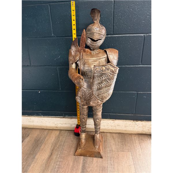 Large Decorative Aluminum/Metal Knight Statue - Used