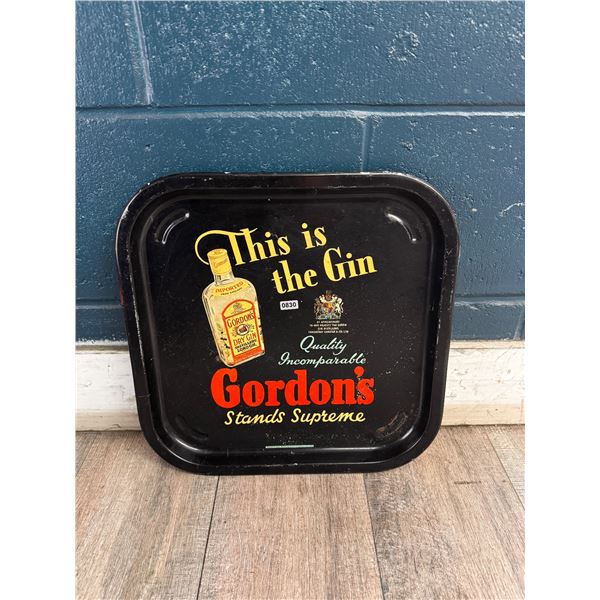 This is The Gin Gordons Dry Gin Vintage Advertising Tin Tray - Used