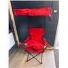 Image 1 : Red Folding Outdoor Camping Chair with Rain/Shade Canopy and Carry Bag