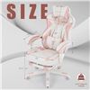 Image 2 : Zeanus ZE-200 Pink Gaming Chair - Reclining PC Computer Chair w/ Footrest & Massage - BRAND NEW!!!