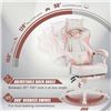 Image 4 : Zeanus ZE-200 Pink Gaming Chair - Reclining PC Computer Chair w/ Footrest & Massage - BRAND NEW!!!