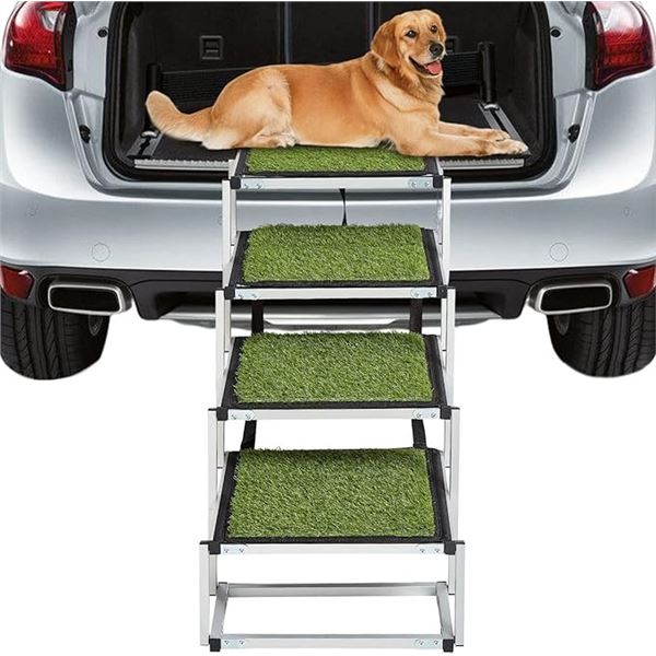1 Set of Pet Stairs/Foldable Portable Dog Ramp with Non-Slip Artificial Grass Steps for Vehicles