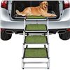 Image 1 : 1 Set of Pet Stairs/Foldable Portable Dog Ramp with Non-Slip Artificial Grass Steps for Vehicles