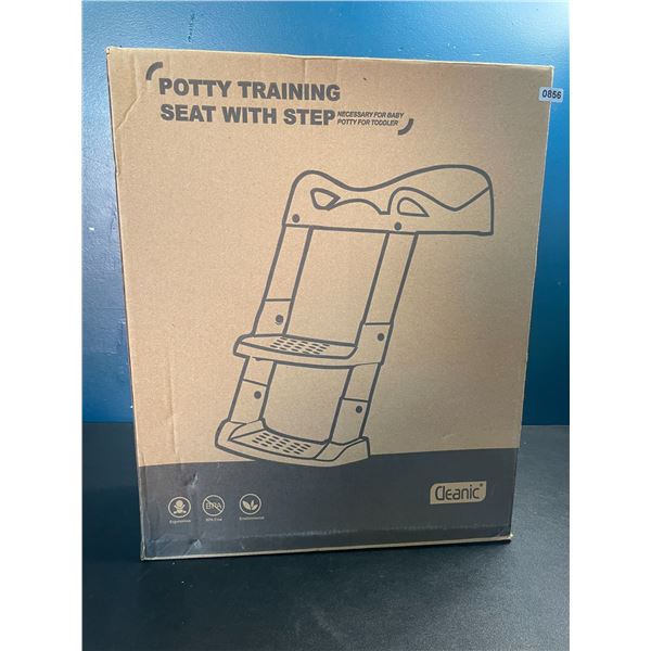 1 Potty Training Toilet Seat with Step Stool Ladder - Grey - Brand New!