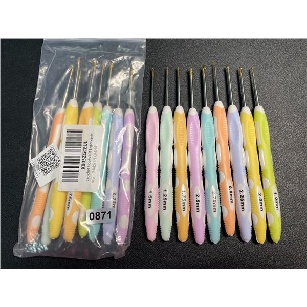 2 Packs of Ergonomic Crochet Hooks for Crocheting/Crafting - 9 Hooks Per Pack - New