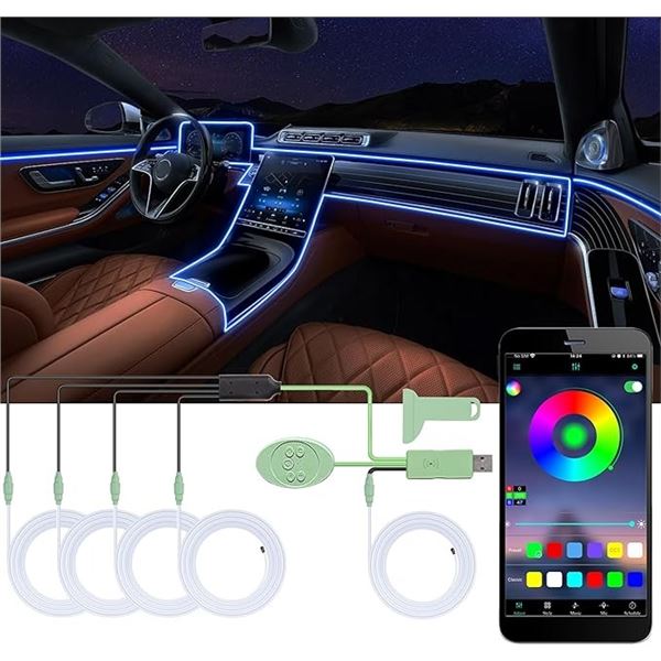2 Boxes of Car Interior Atmosphere Lights (Color Changing) w/ Remote Control - Brand New