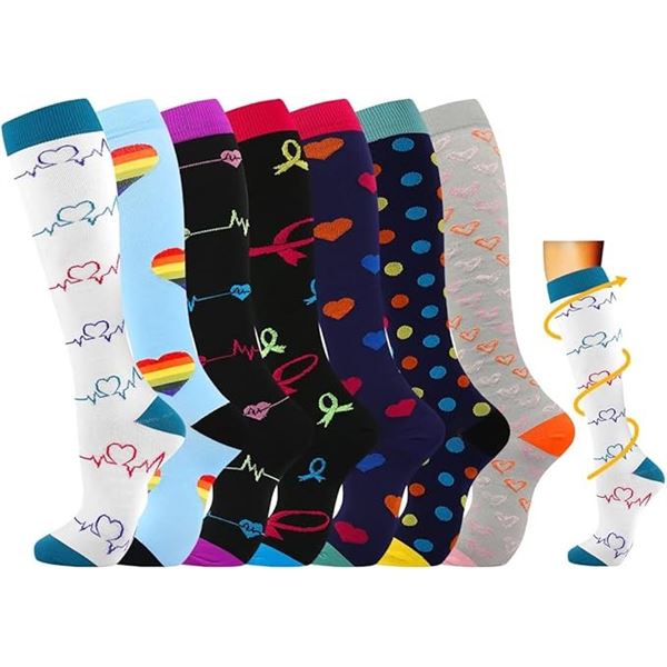 2 Multi-Packs of Compression Socks - 7 Pairs Per Pack/14 Total - Size L/XL - New