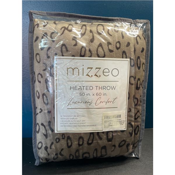 1 Mizzeo Heated Plush Leopard Design Throw Blanket - 50 x 60" - Brand New! Great for Winter Time!